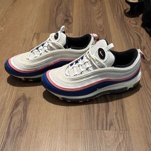 Nike Air Max 97 White with Blue and Pink Accents